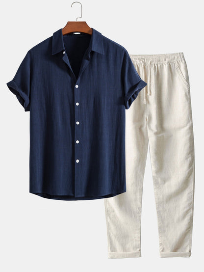 Cyrano | Conjunto de verano para hombre [Camisa + Pantalón]