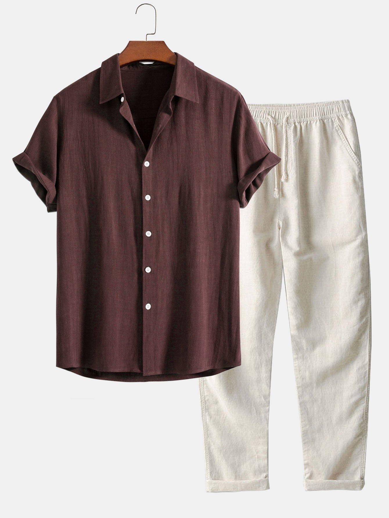 Cyrano | Conjunto de verano para hombre [Camisa + Pantalón]