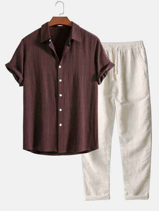 Cyrano | Conjunto de verano para hombre [Camisa + Pantalón]