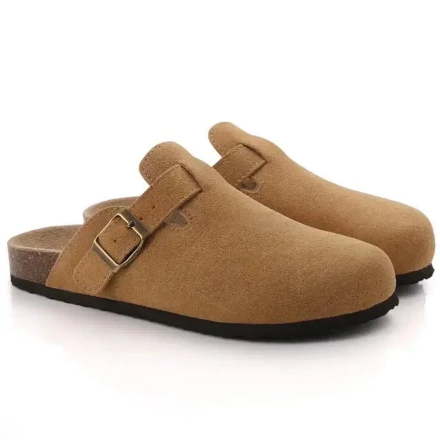 Valentin | Zuecos de ante con hebilla para hombre