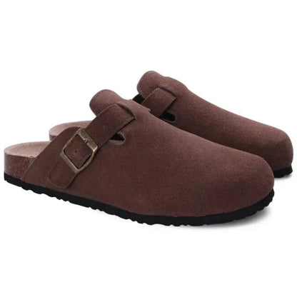 Valentin | Zuecos de ante con hebilla para hombre