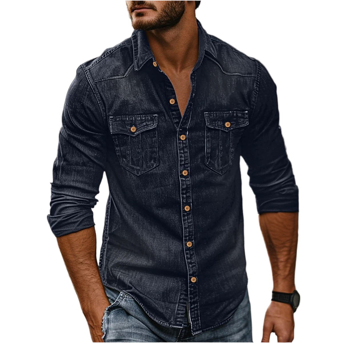 Hans | Camisa clásica con bolsillos en el pecho para hombre