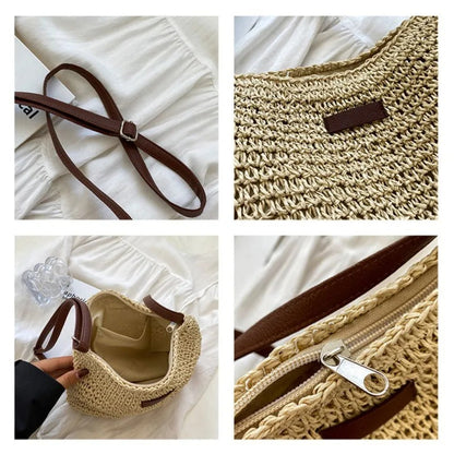 Camille | Elegante bolso trenzado con asas redondas