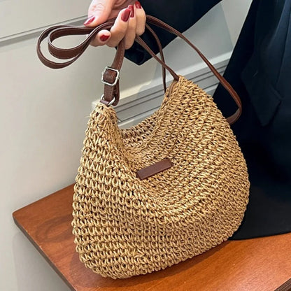 Camille | Elegante bolso trenzado con asas redondas