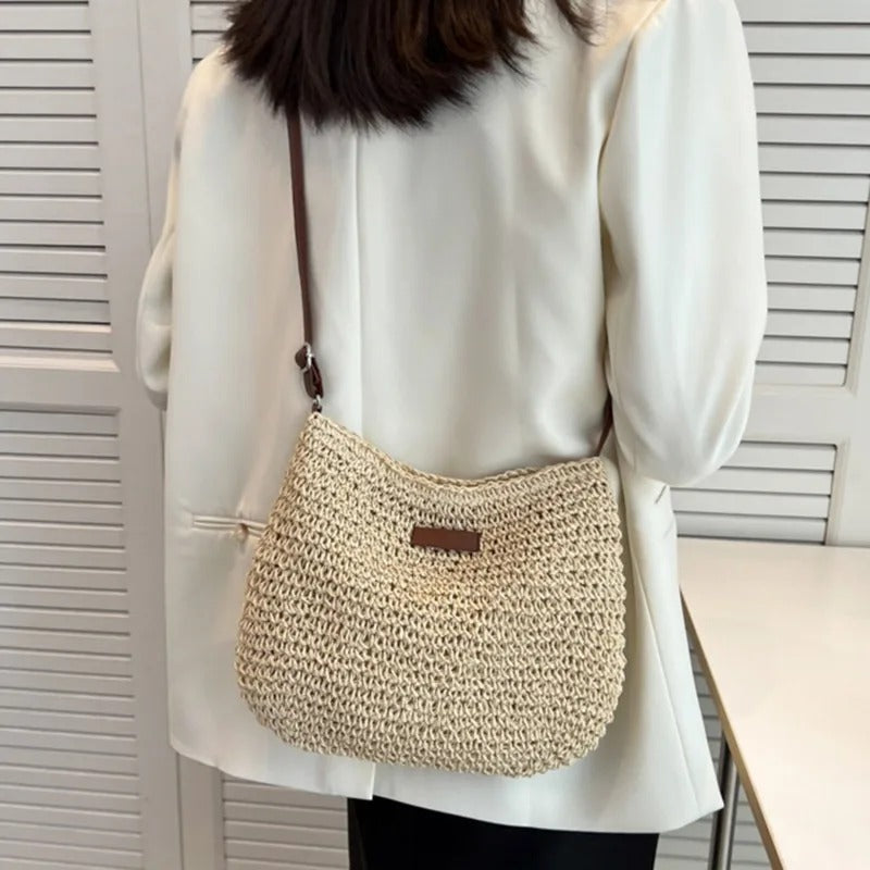 Camille | Elegante bolso trenzado con asas redondas